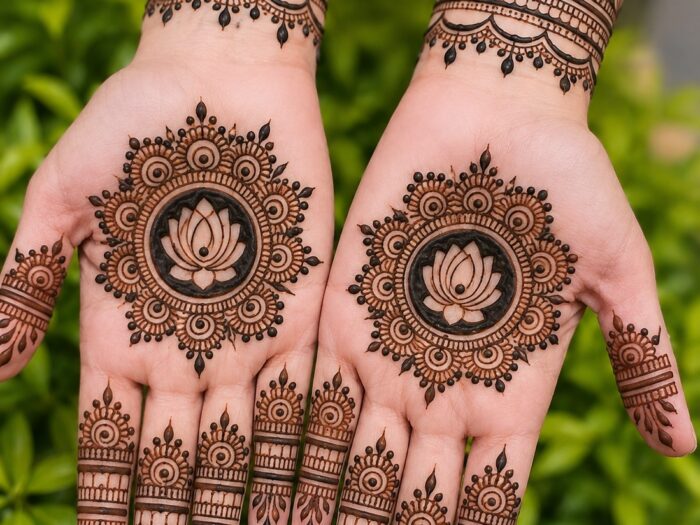 Mehendi Round | Royal Front Hand Mehndi Design | Simple Aesthetic Bridal Mehendi Ideas